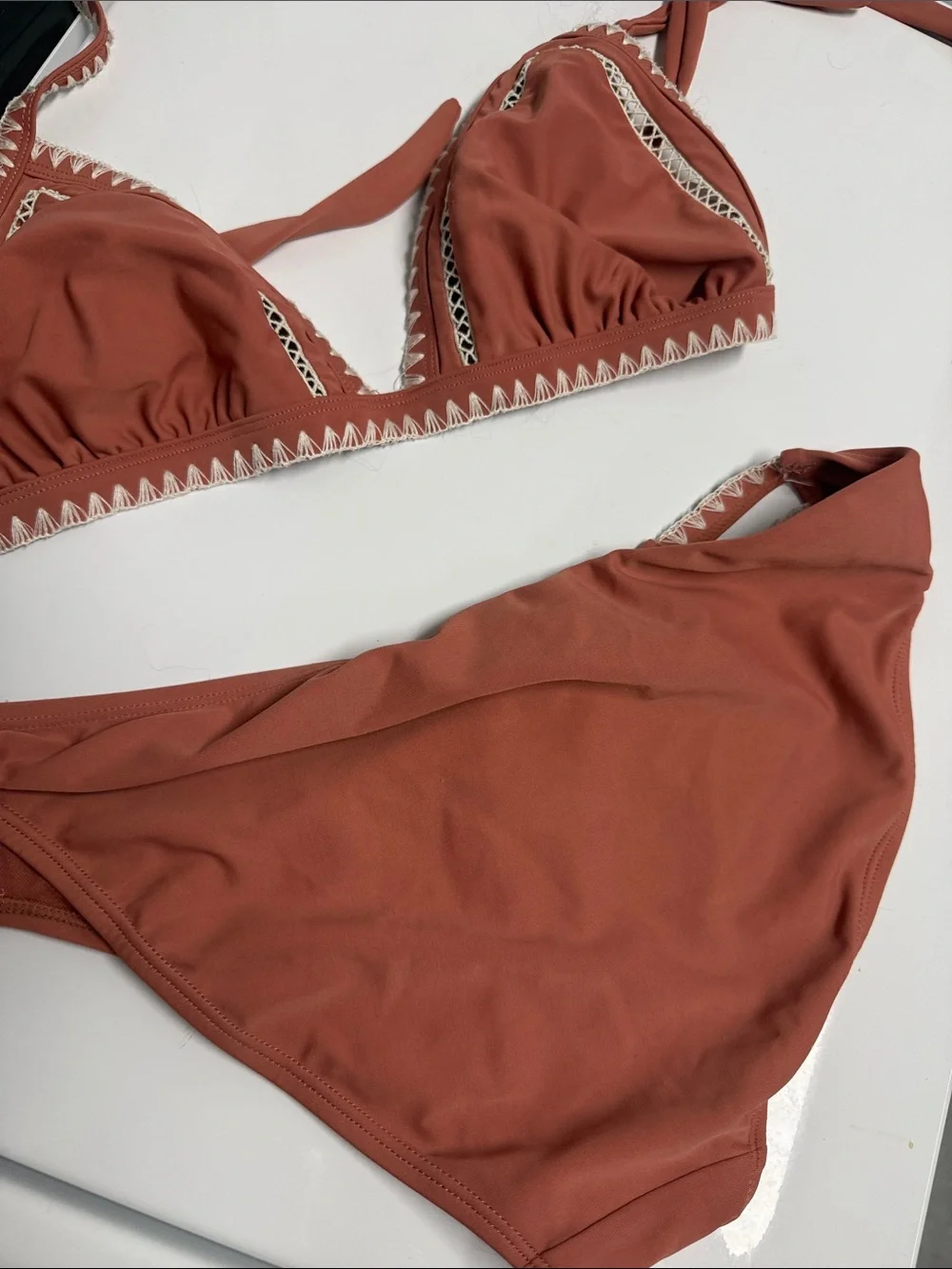 Women’s Rust Triangle Bikini Set - Size Large - LIKE NEW